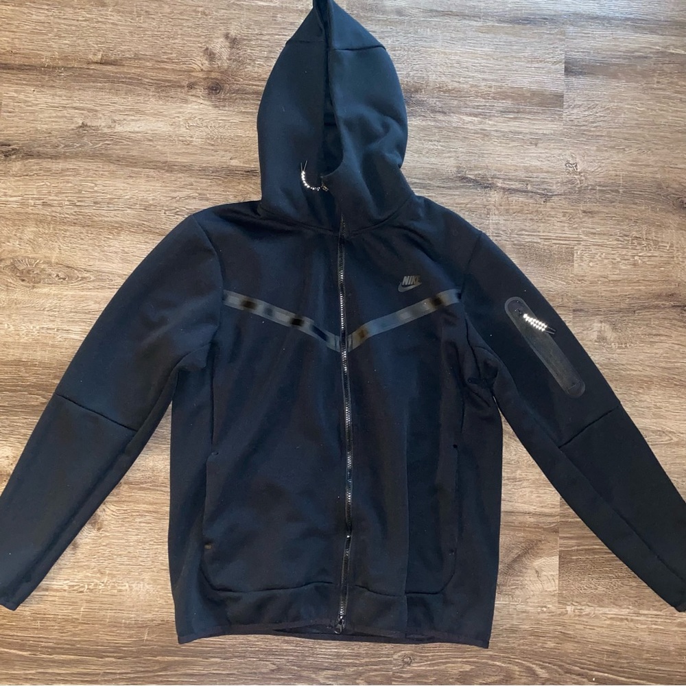 Nike tech all black athletic zip up